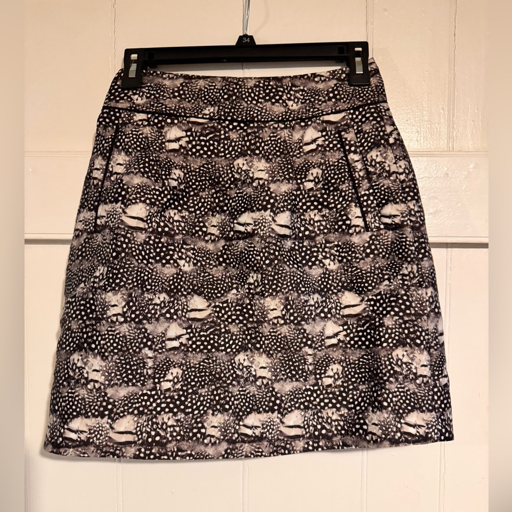 J. Crew Black and White Patterned Mini Skirt